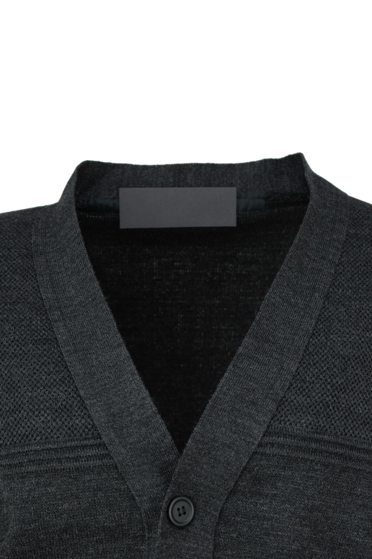 Erkek Kışlık Kalın Pamuklu Örme Triko Hırka Klasik Motifli Düğmeli Çift Cepli Tam Kalıp